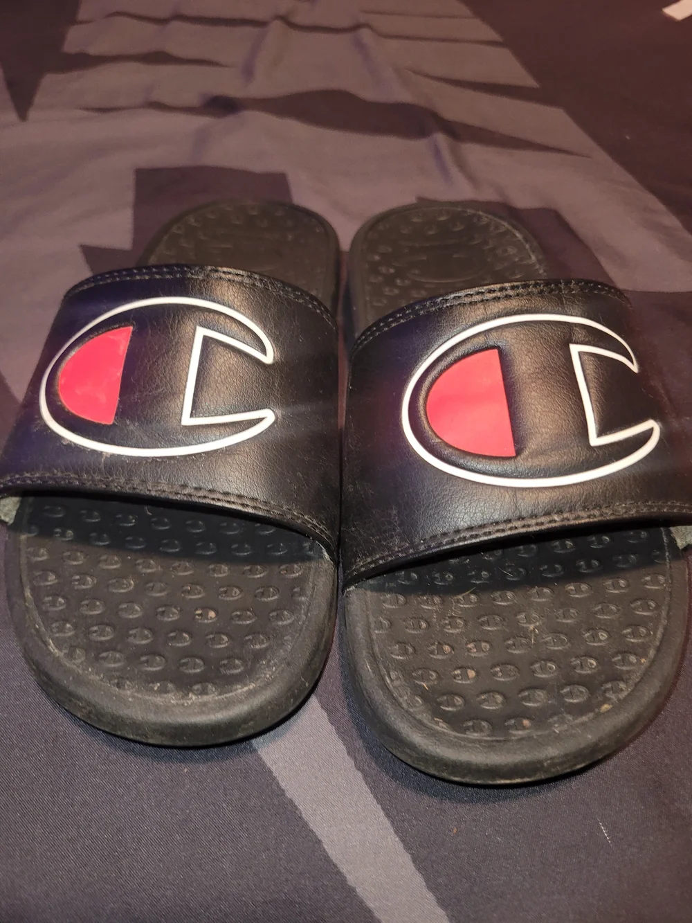 Champion Kids' Black & Red Slide Sandals